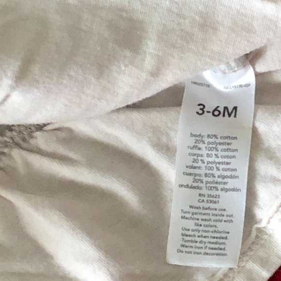 Carter's Baby Girl Hoodie Child of Mine Grey Red Flowers Cream Ruffle Sz 3-6M - Picture 4 of 6